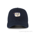 cappello da papà unisex blu navy con logo ricamato